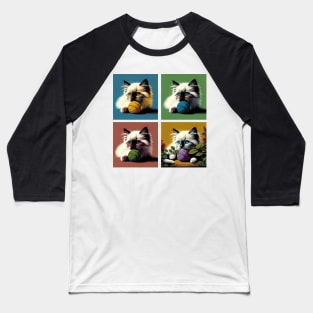 Birman Pop Art - Cute Kitties Baseball T-Shirt